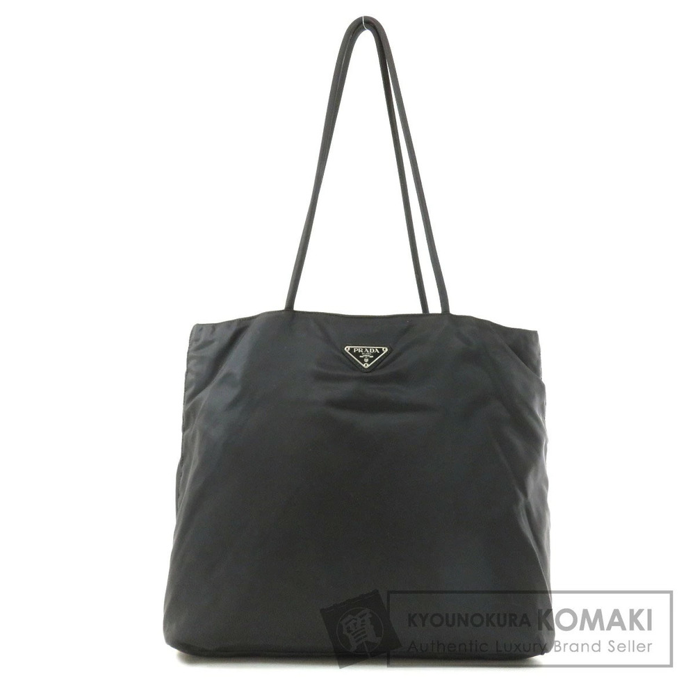Prada Tessuto tote bag iconic enamel triangle Black